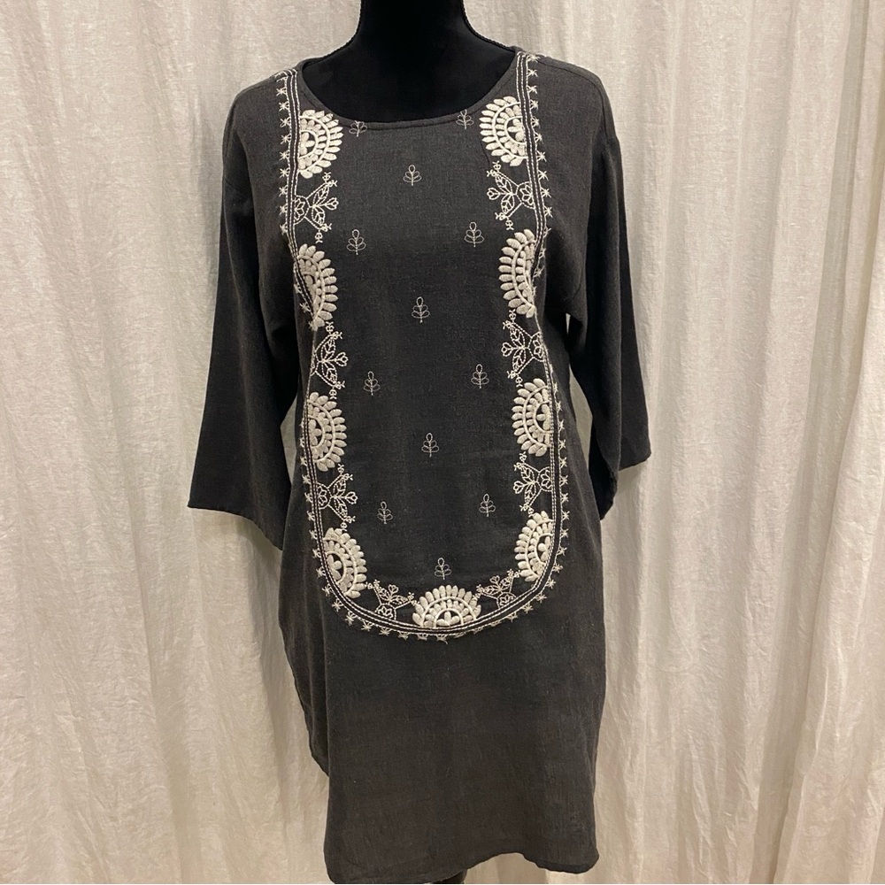 Uncle‎ Frank Charcoal embroidered dress